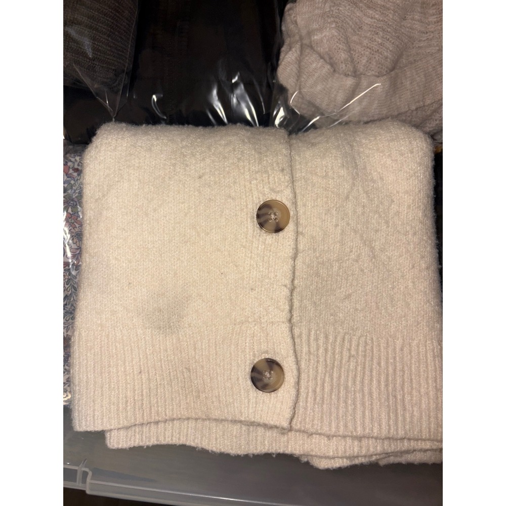 Zara Kids Cream Knit Button Front Cardigan Sweater Off White Size 9-10 Years - Picture 11 of 11